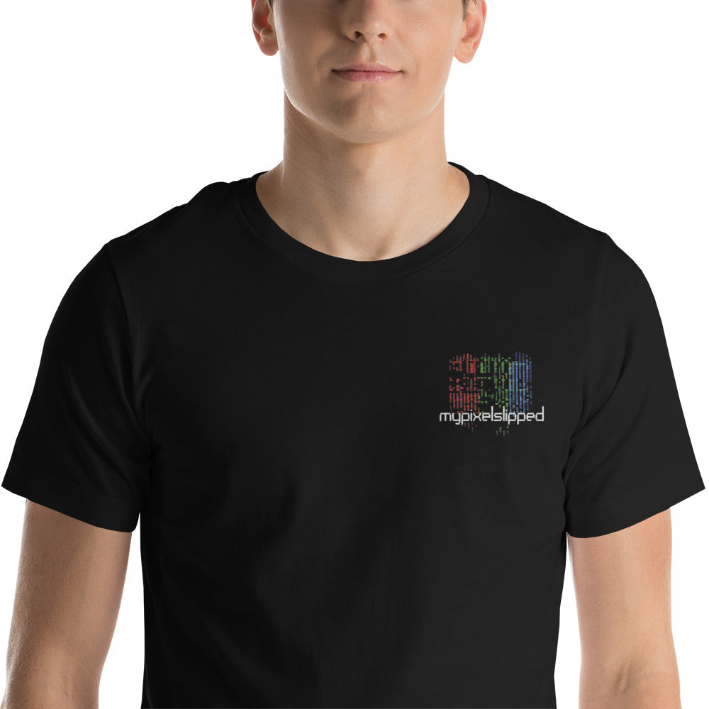 Embrodiered mypixelslipped Logo T-Shirt in Black